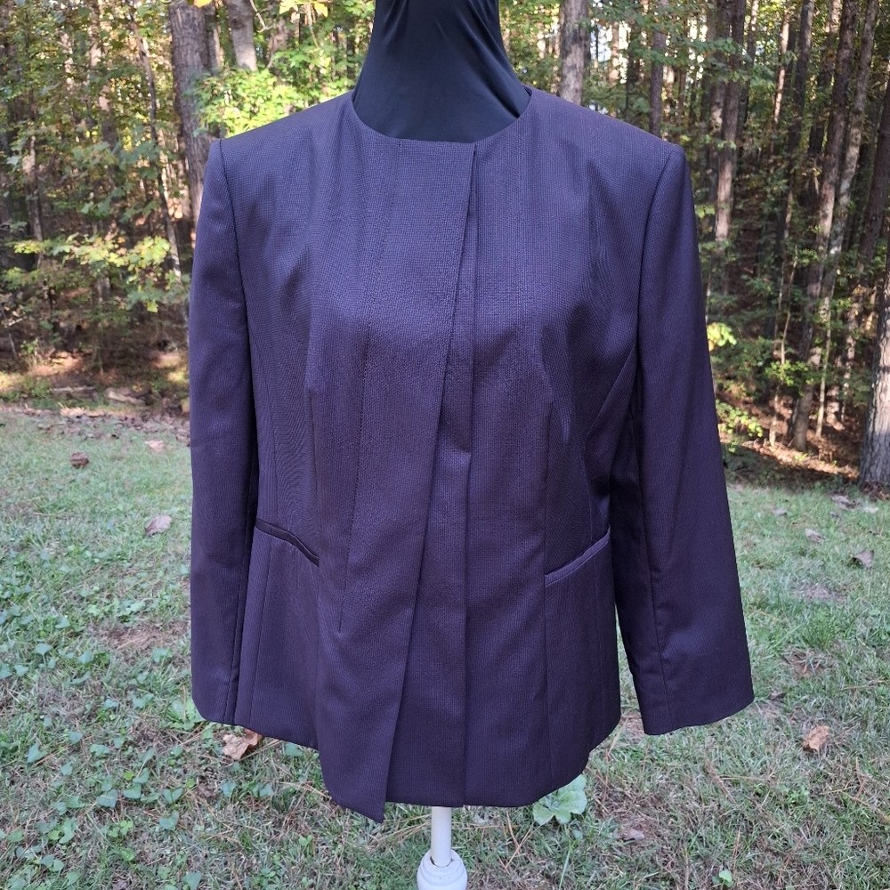 ​Hugo Boss 'Jadela' Stretch Virgin Wool Asymmetrical Blazer NWT Size 14